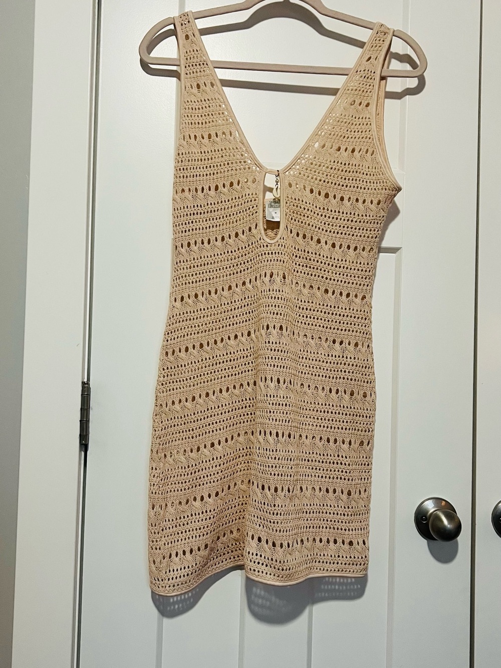 Wild Fable Cream Crochet Keyhole Tank